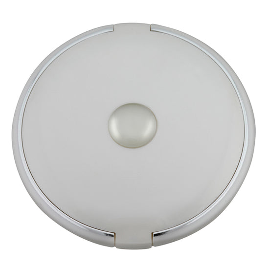 Fancy Metal Goods Round Mirror Compact 5X Magnification White