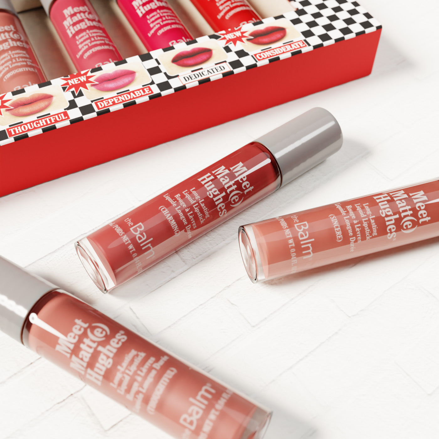 theBalm Meet Matt(e) Hughes Volume 14 Set of 6 Mini Long-Lasting Liquid Lipsticks with 3 New Shades