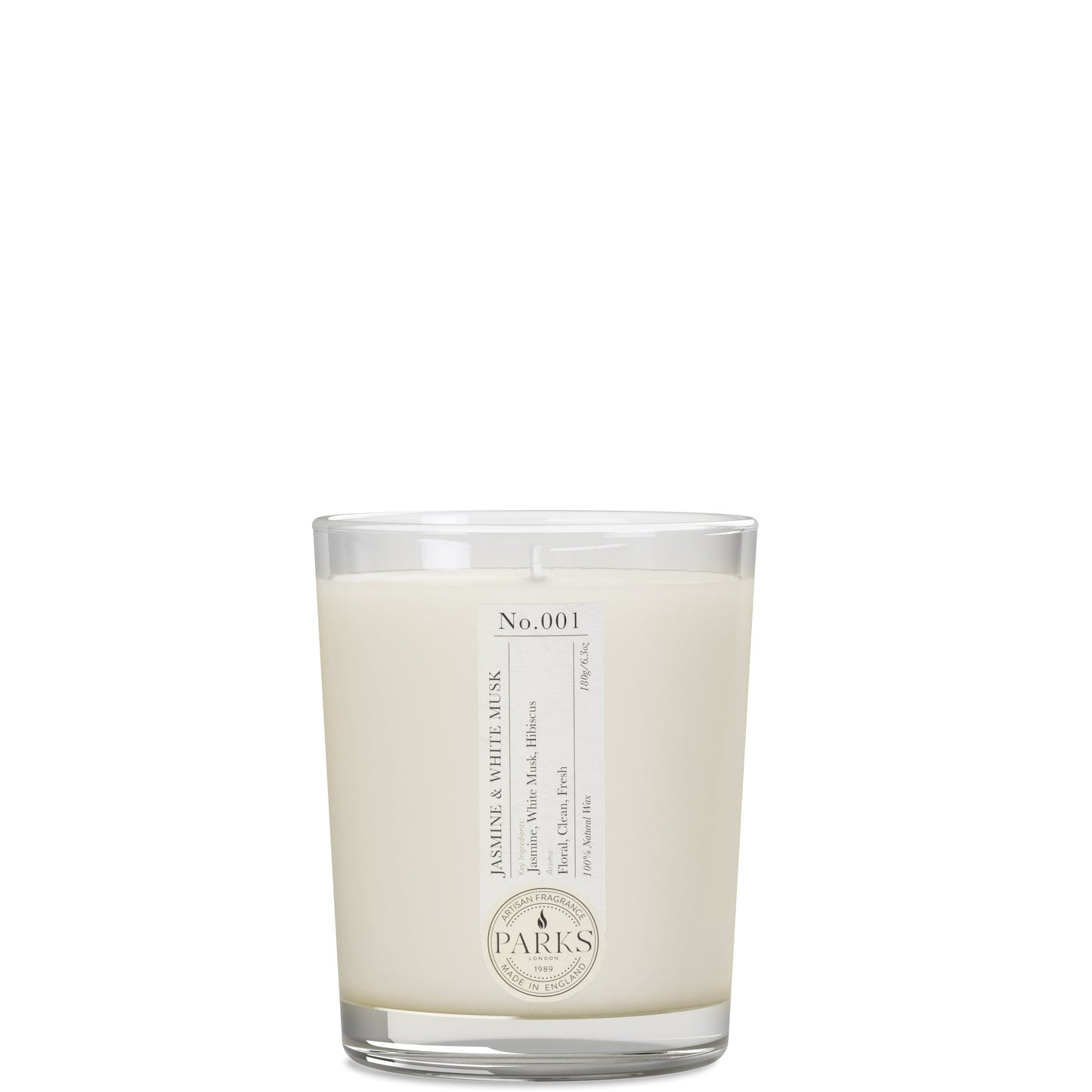 Parks London Home Collection Jasmine and White Musk Candle 180g