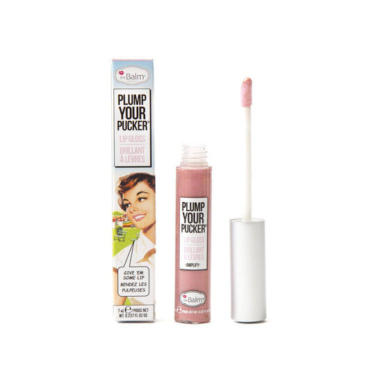 theBalm cosmetics PLUMP YOUR PUCKER® Lip Gloss Amplify - Pale Pink Glitter
