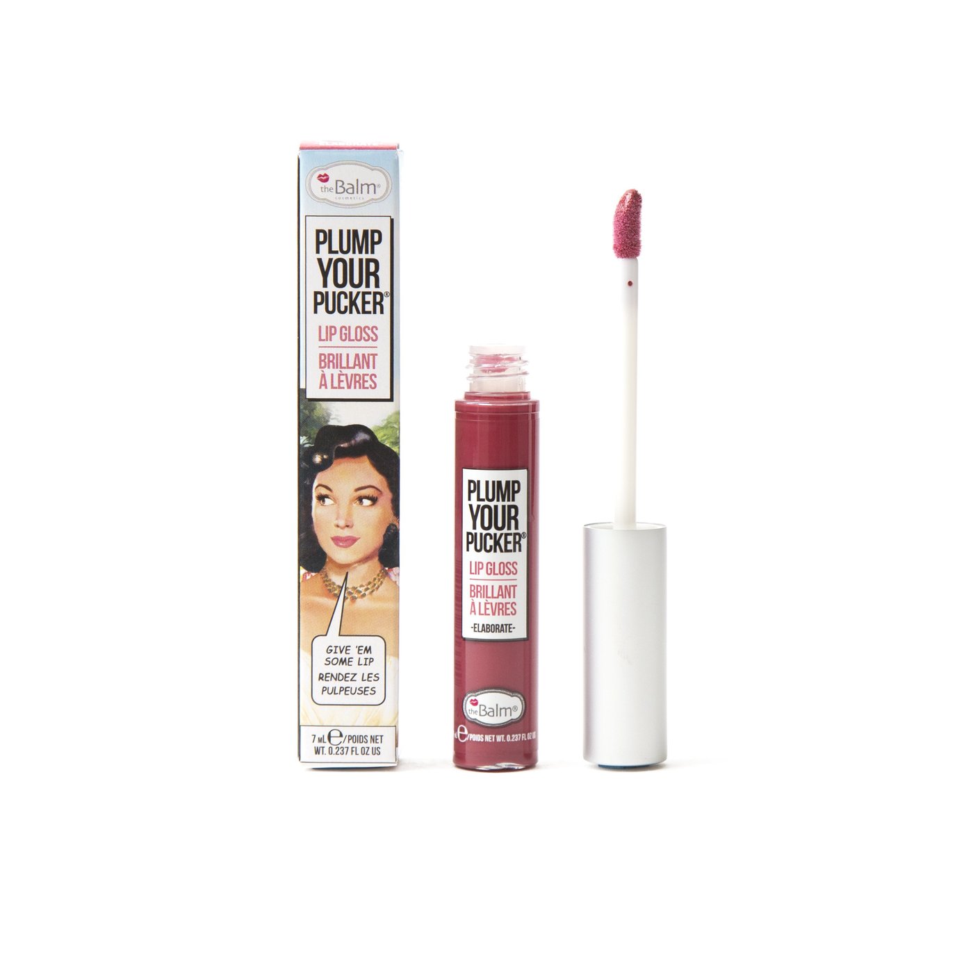 theBalm cosmetics PLUMP YOUR PUCKER® Lip Gloss Elaborate - opaque warm rose
