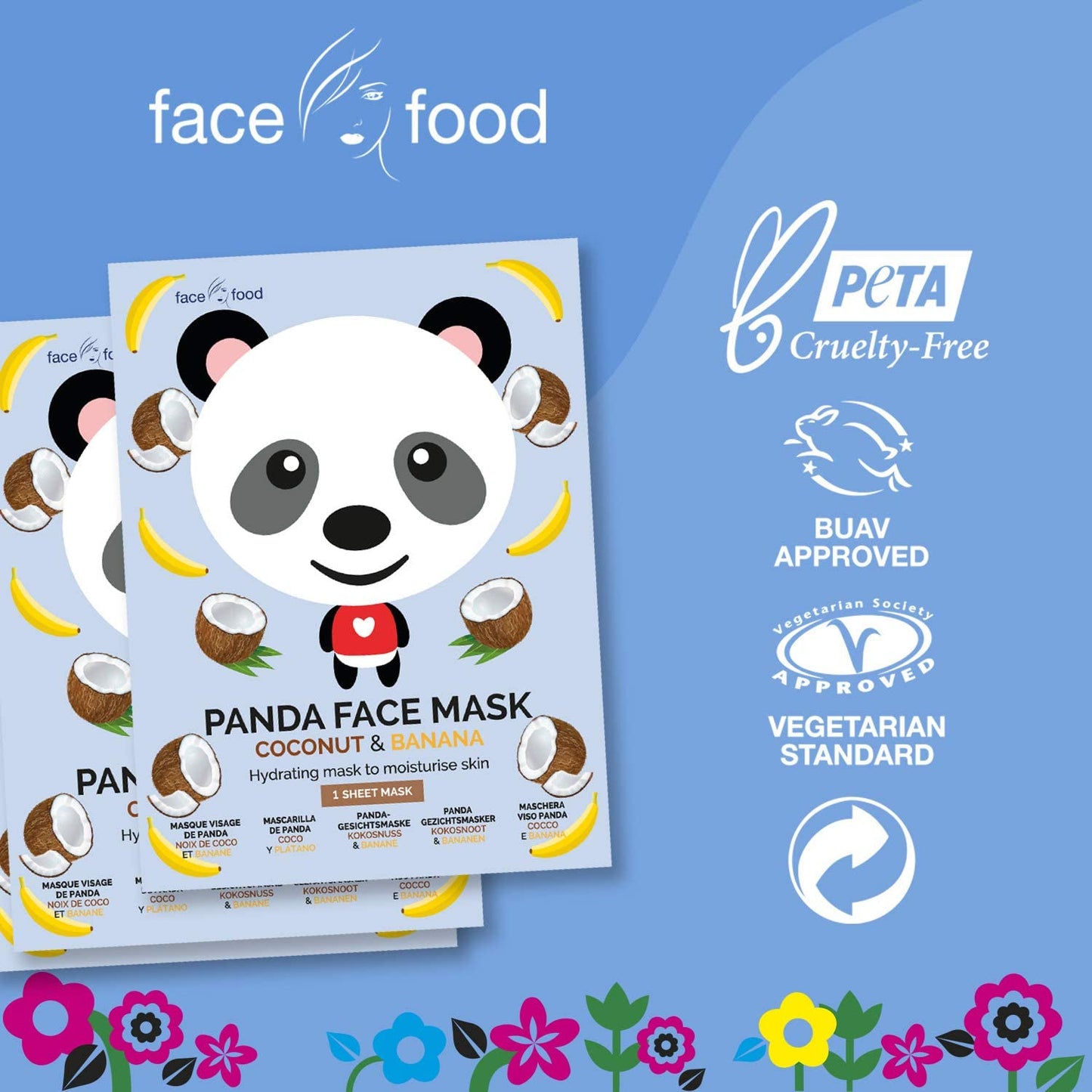 7th Heaven Face Food Panda Face Sheet Mask Coconut and Banana Hydrating Mask To Moisturise Skin