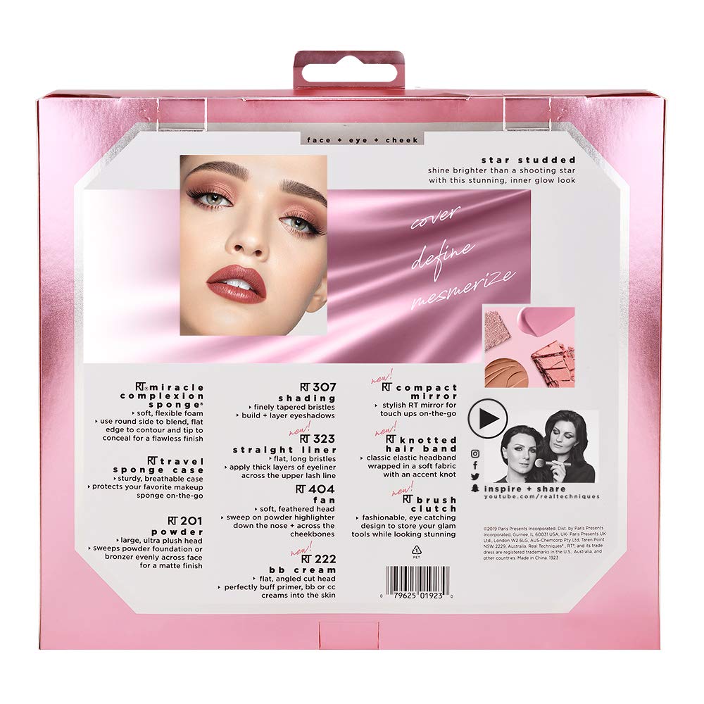Load image into Gallery viewer, Real Techniques Limited Edition Star Studded Full Face Makeup Brush Set with Clutch, Hairband and Compact Mirror
