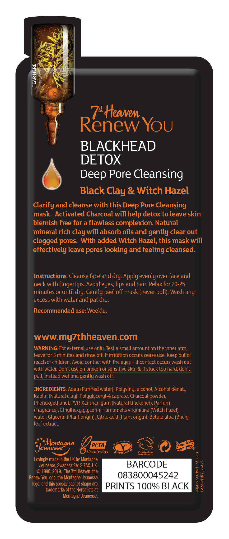 Renew You Blackhead Detox Deep Pore Cleansing Peel Off Mask 10ml - v1616749872/N45753546A_1