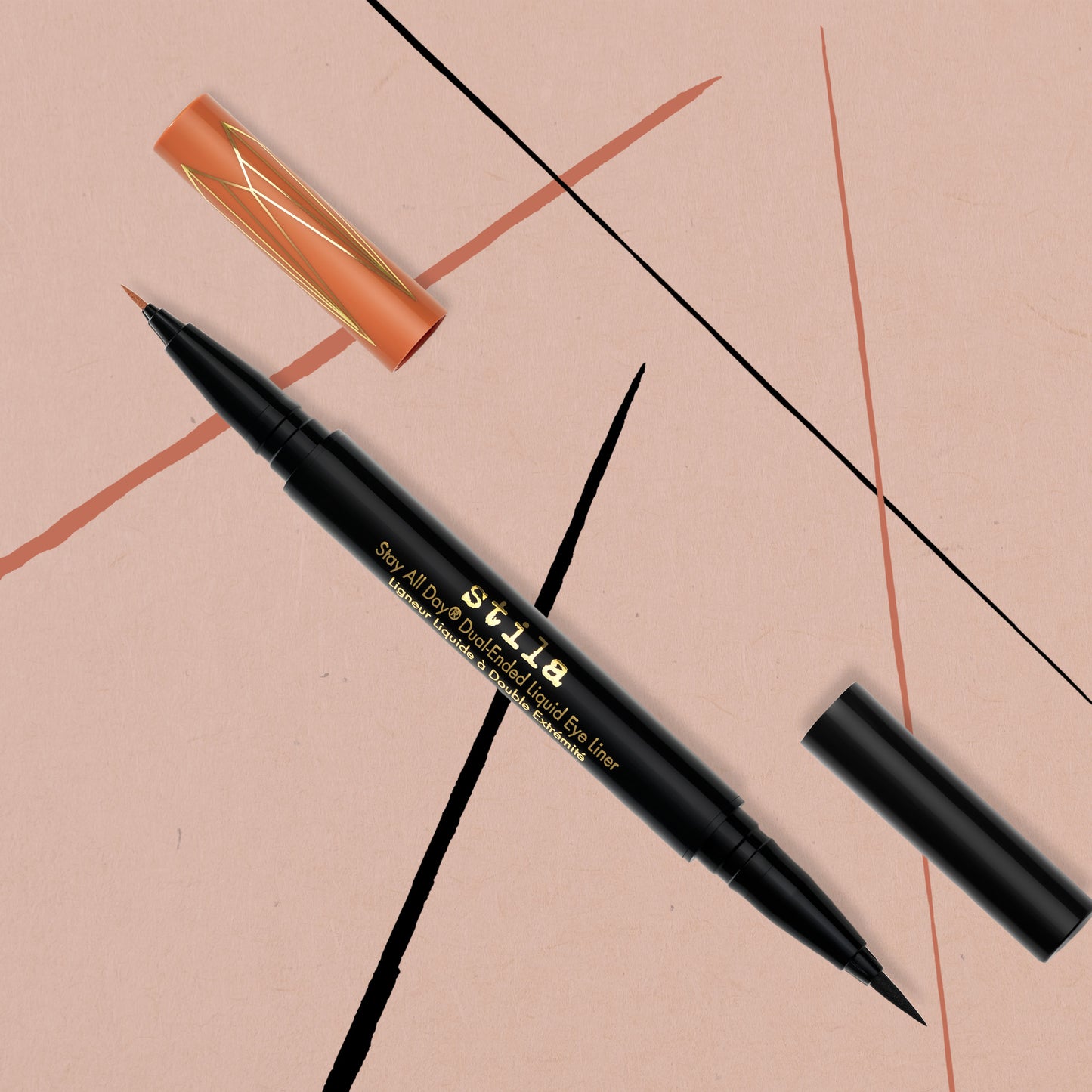 Stila Stay All Day® Dual-Ended Waterproof Liquid Eye Liner: Shimmer Micro Tip Tequila Sunrise and Intense Black