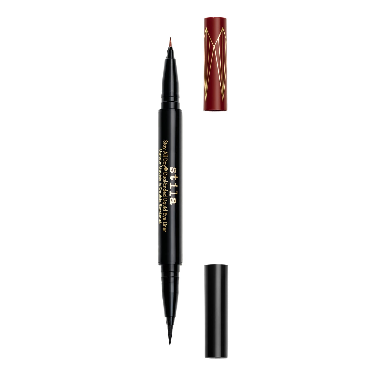 Load image into Gallery viewer, Stila Stay All Day® Dual-Ended Waterproof Liquid Eye Liner: Shimmer Micro Tip Sangria and Intense Black

