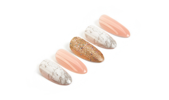 Ardell Nail Addict Premium Nails Pink Marble and Gold