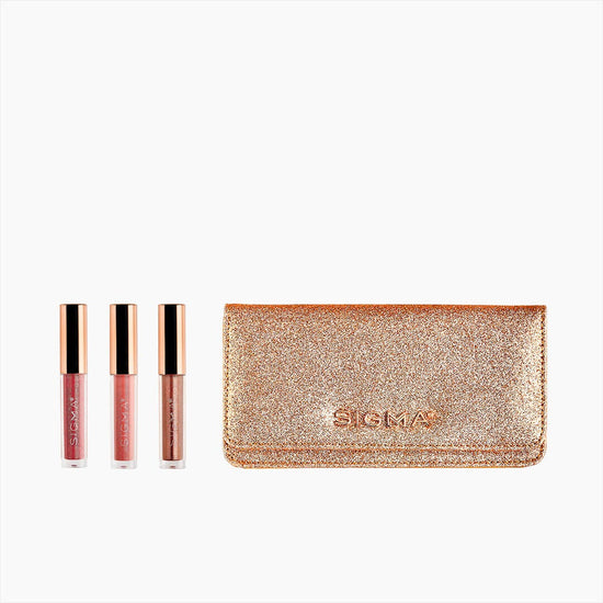 Sigma Beauty Beloved Mini Lip Set - 3 Lip Glosses and a Beauty Bag