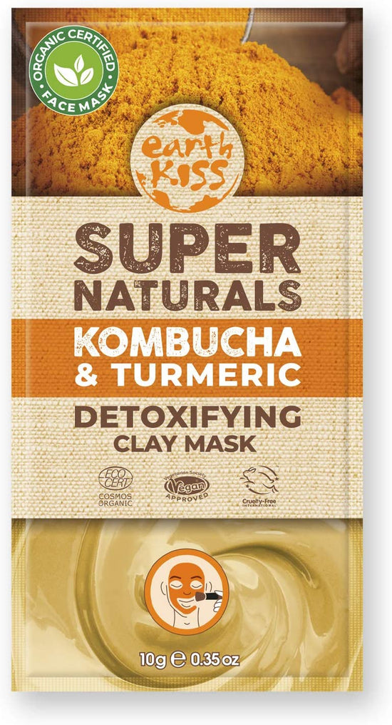 Earth Kiss Super Naturals Detoxifying Kombucha and Turmeric Clay Mask (10g) to Detoxify and Brighten Complexion