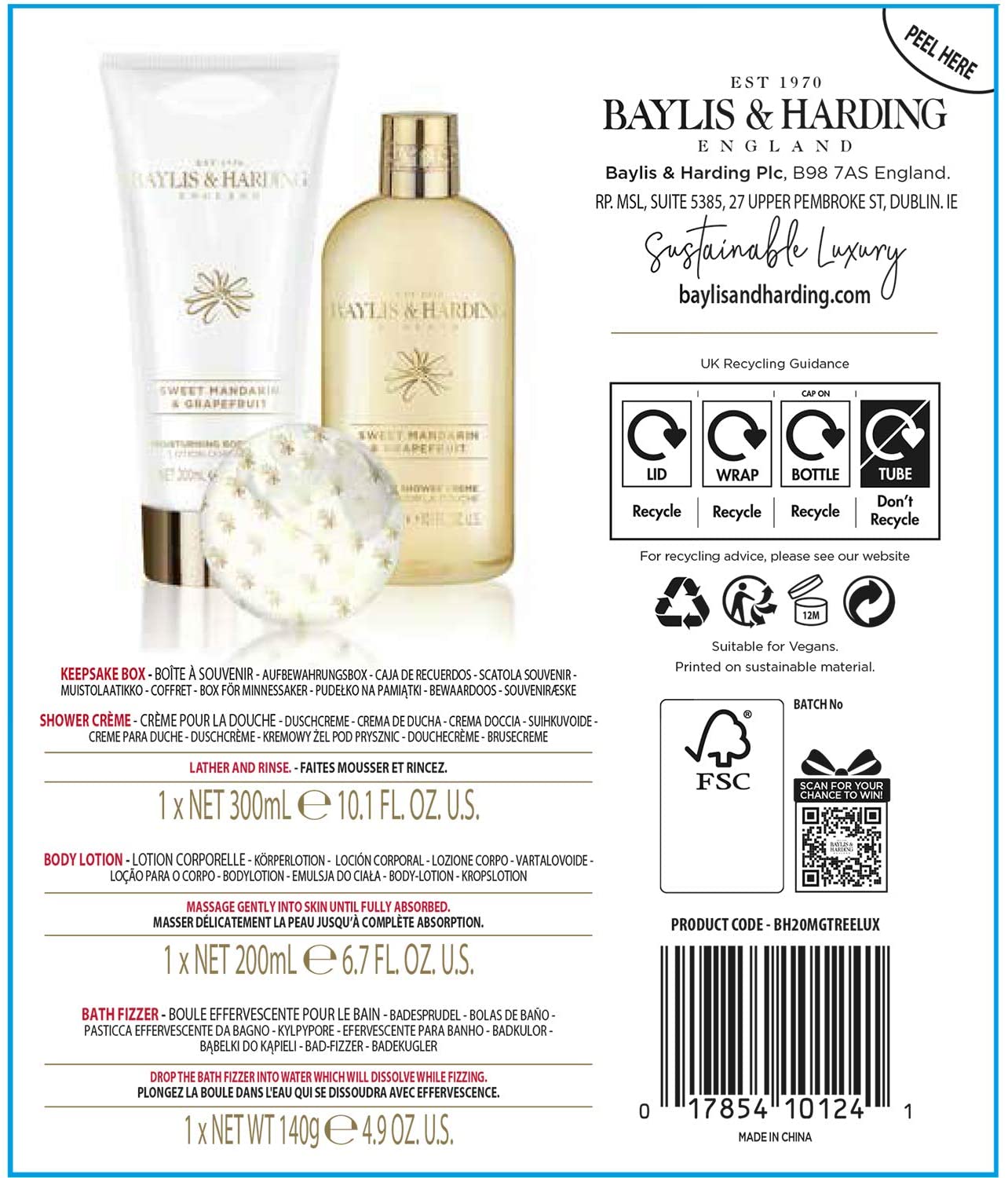 Baylis and Harding Sweet Mandarin and Grapefruit Christmas Tree of Treats Gift Set