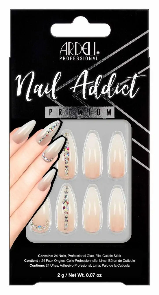 Load image into Gallery viewer, Ardell Nail Addict Premium Nail Set, Nude Light Crystals
