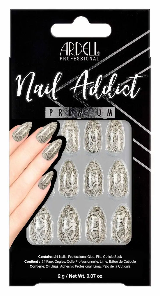 Ardell Nail Addict Premium Nails Grey Python