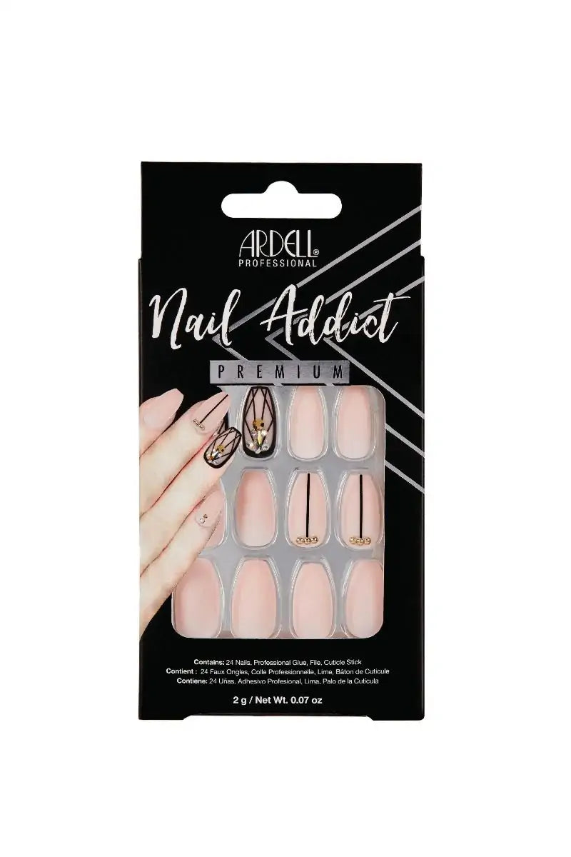 Ardell Nail Addict Premium Nails Blush Geometric Crystals