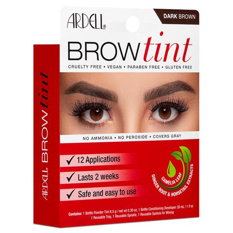 Front view of Ardell Brow Tint Dark Brown retail wall hook box packaging