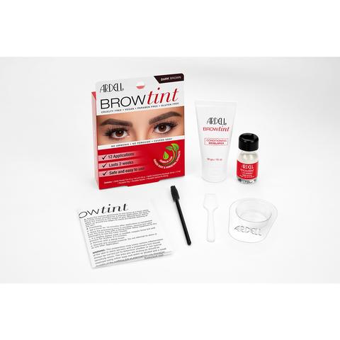 Load image into Gallery viewer, Front view of Ardell Brow Tint Dark Brown retail wall hook box packaging
