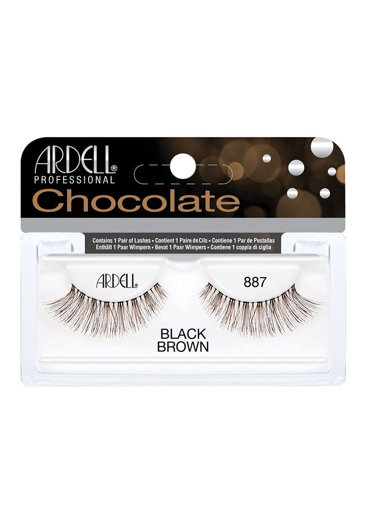 Pair of Ardell Chocolate Lash 887 false lashes side by side featuring clustered lash fibers