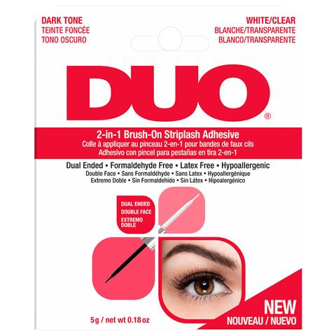 DUO 2-in-1 Brush-on Strip Lash Adhesive White/Clear + Dark Tone (5g)