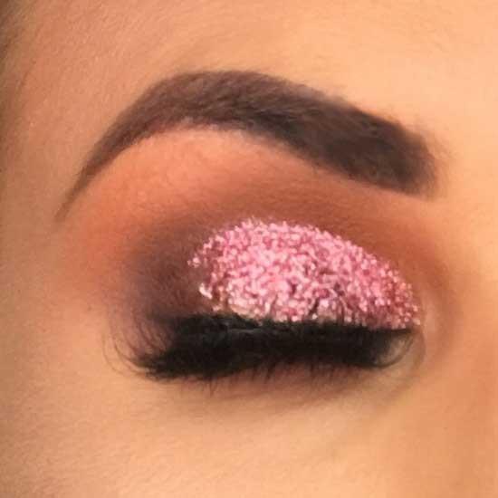 Prima Makeup Pressed Holographic Pink Glitter Multi-Tonal  Eyeshadow  - Dusky Til Dawn
