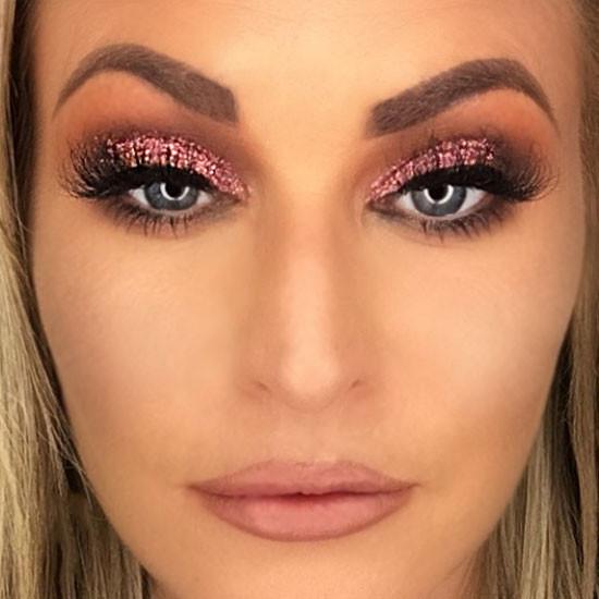 Prima Makeup Pressed Holographic Pink Glitter Multi-Tonal  Eyeshadow  - Dusky Til Dawn