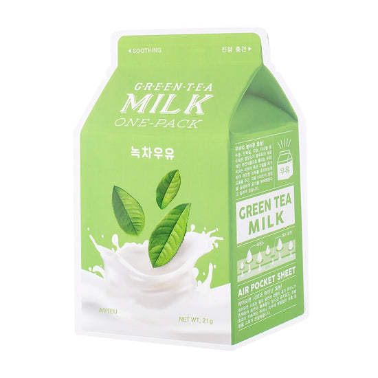 Load image into Gallery viewer, A&amp;#39;pieu Green Tea Milk One-Pack Face Mask 21g
