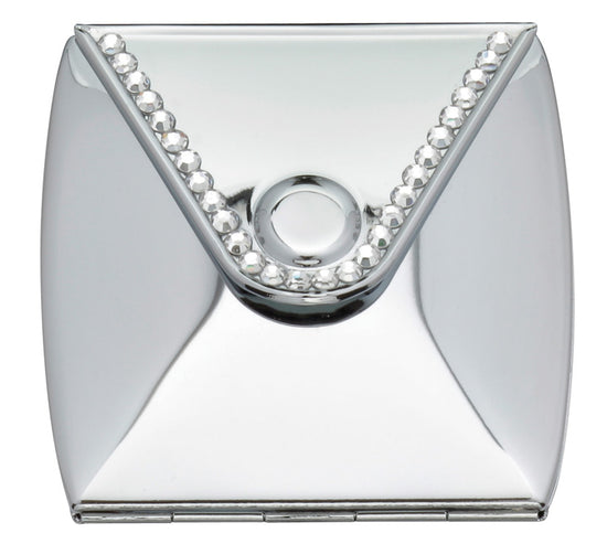 Fancy Metal Goods Mirror Compact Envelope with Crystals For Engraving