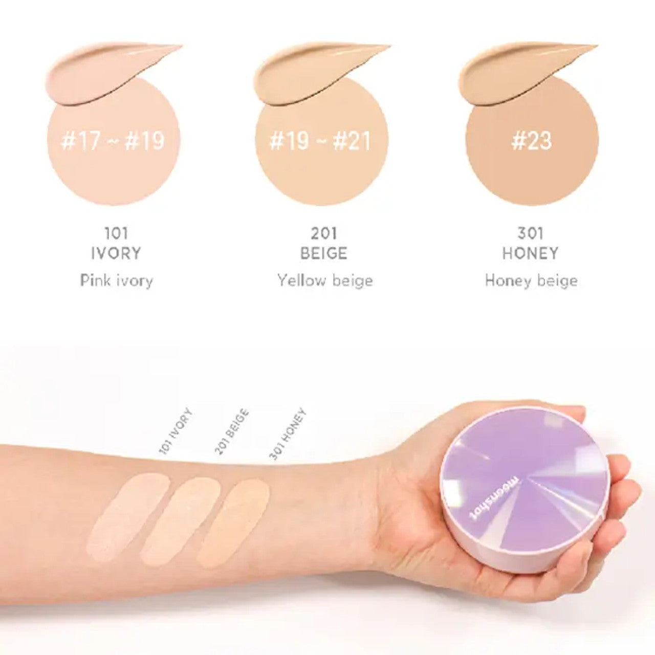 Moonshot Micro Glassyfit Cushion SPF50+ PA**** 201 Beige 15g